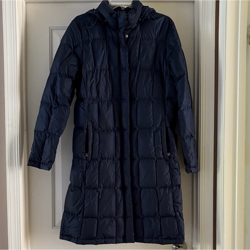 Women's Navy Long Puffer Coat